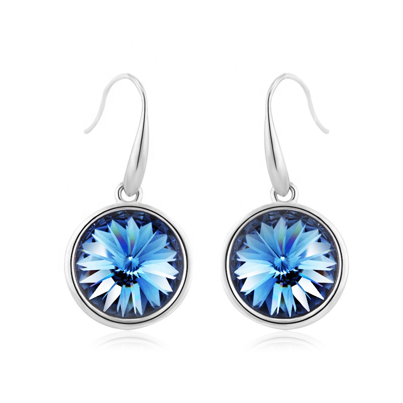 Earrings AGE20673 hot sale blue crystal dangling earrings with crystal from austria