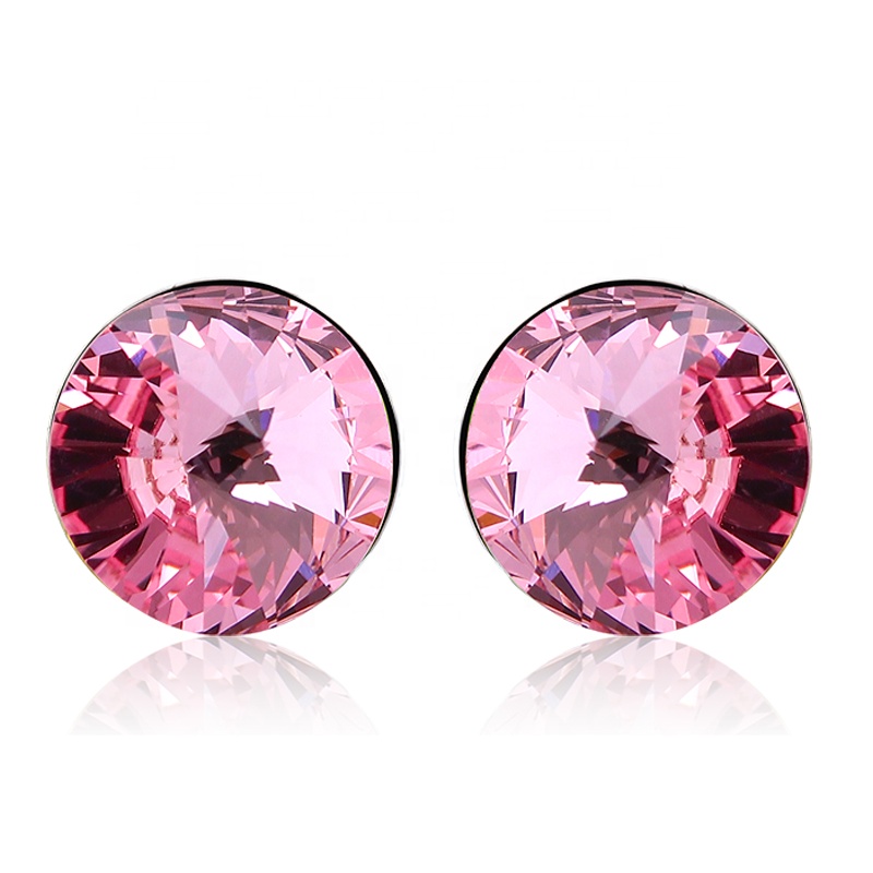 Earrings AGE20150 big fushia crystal earings for women