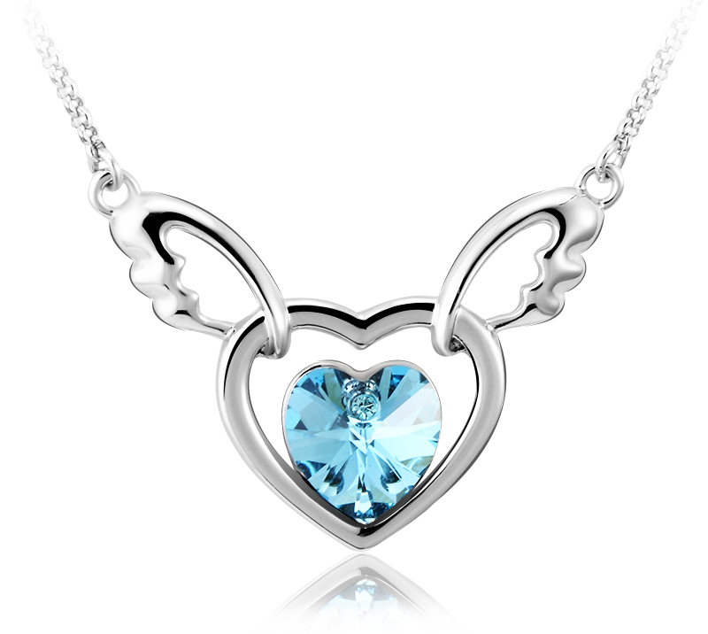 Necklace AGN10697 Austrian Rhinestone Angel heart wing Fashion necklace jewelry Gift Party Daily Jewelry for woman & girls