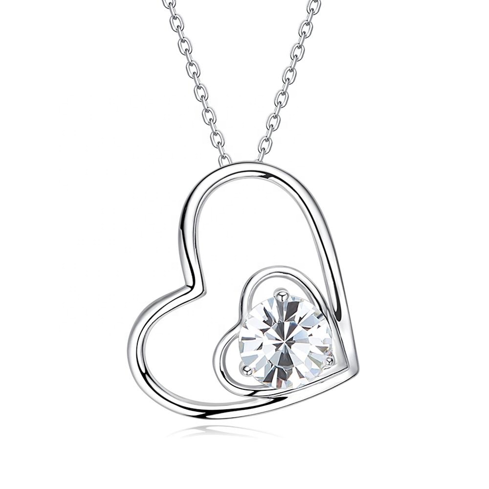 Necklace AGN11726 infinity love heart round CZ diamond fine necklace for woman's jewelry gift