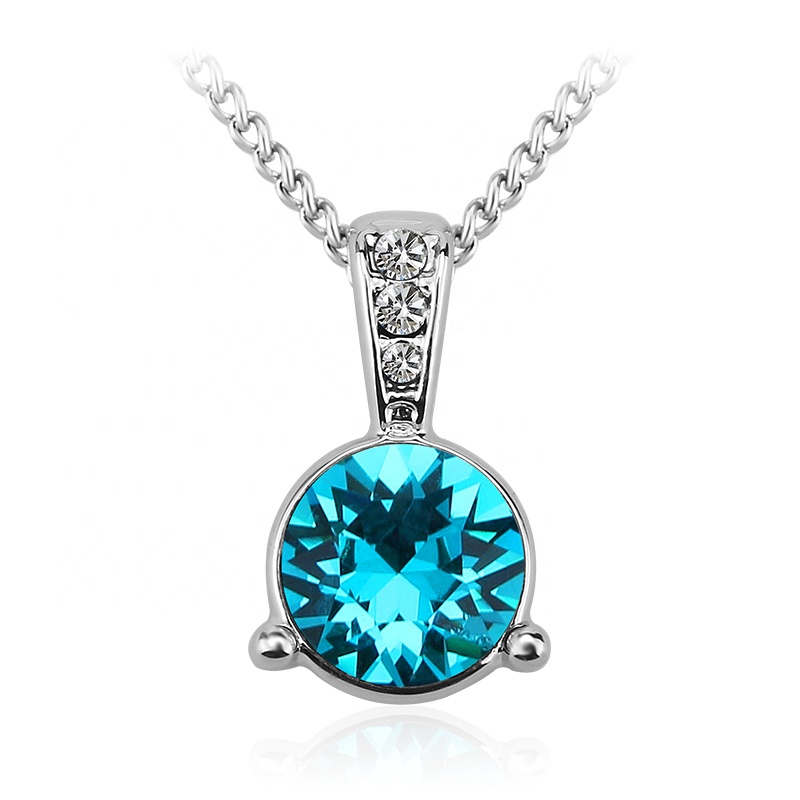 Necklace AGN16058 clear big natural crystal pendant statement necklace for women jewelry