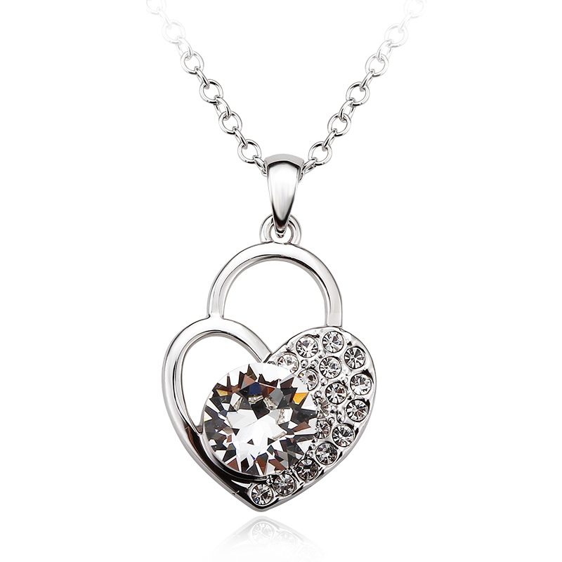 Necklace AGN10849 Austrian crystal Heart shape Rhodium 18k Gold necklace Classical Gift Jewelry for Girls