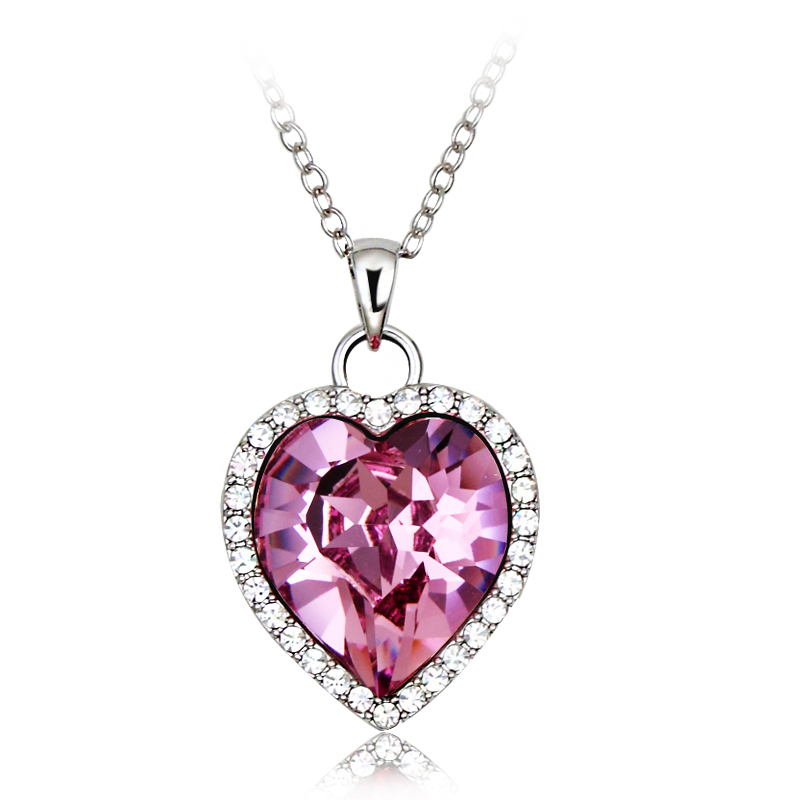 Necklace AGN10359 Austrian Rhinestone classic Heart shape necklace Love Gift Jewelry for woman