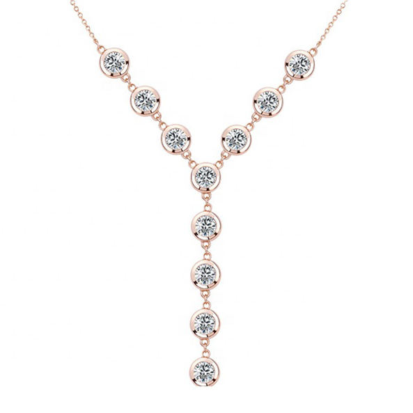 Necklace AGN16110 High quality trendy long crystal pendant necklace for girl