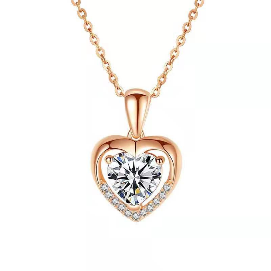 Necklace AGN19170 Austrian Diamond crystal Love Heart shape White Gold18k Gold necklace Small MOQ Gift Jewelry for woman