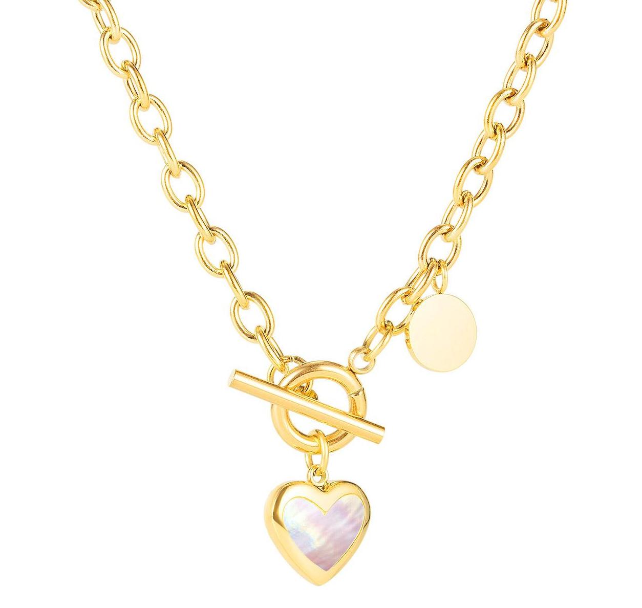 Necklace AG-SS-10151 Stainless steel Natural conch shell Love Heart 18K Gold Rose Gold necklace Small MOQ for woman