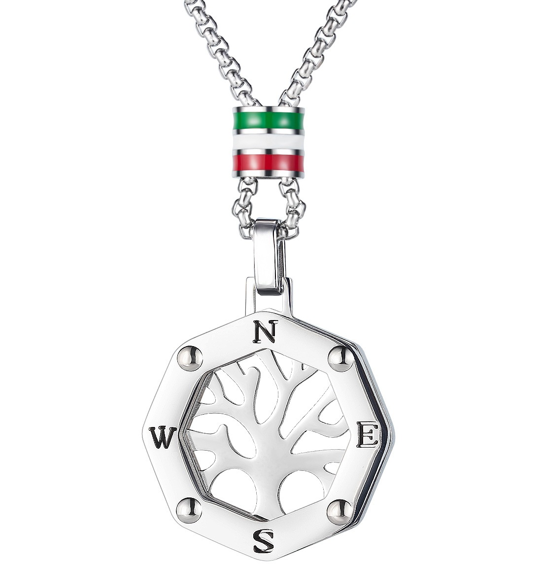 Necklace AG-SS-10176 Stainless steel Life Tree & Letter Silver plating necklace low price Jewelry for woman girls