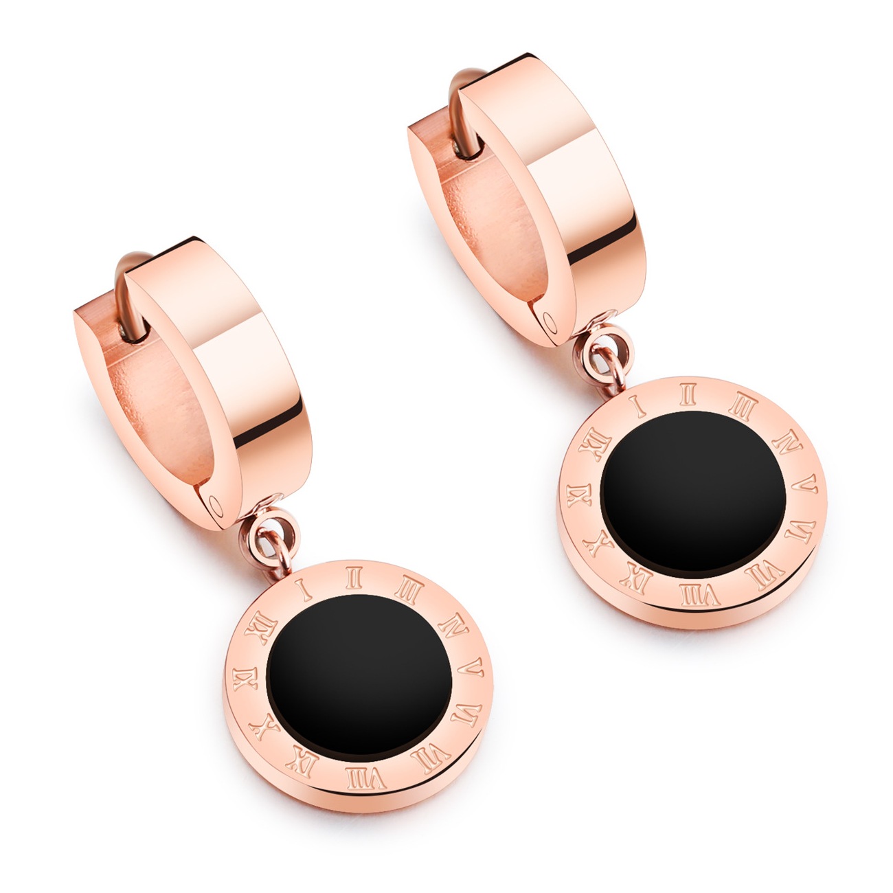 Earrings AG-SS-20188 High End Minimalist Zircon Rose Gold Plated Stainless Steel Stud Earrings Women Jewelry Factory Small MOQ