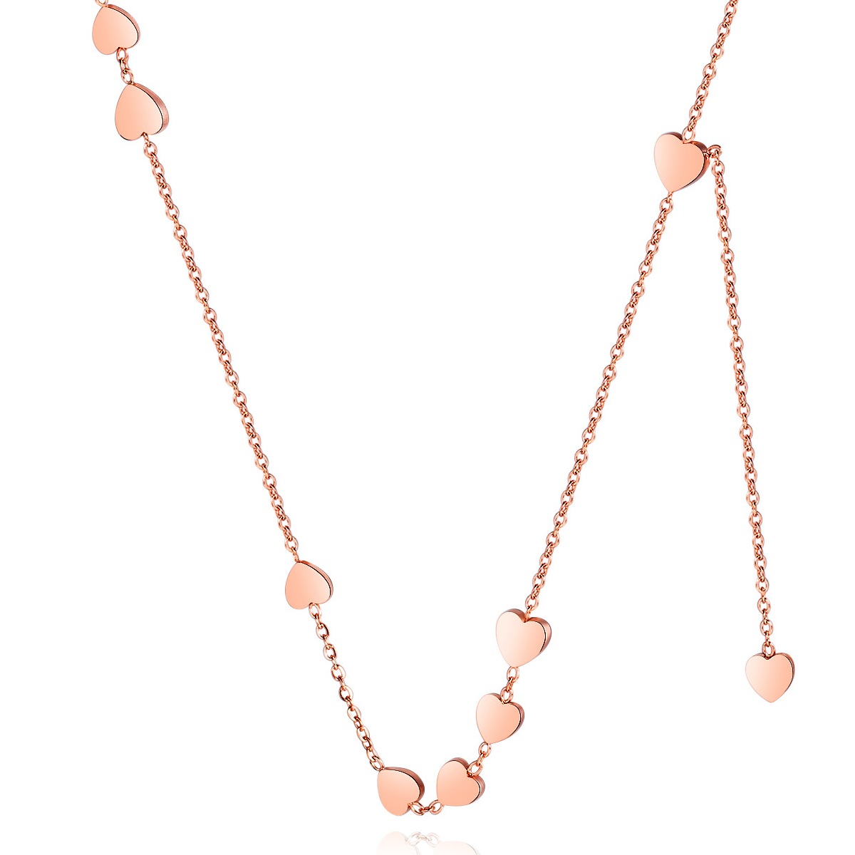 Necklace AG-SS-N10213 High Quality Minimalist Love Heart Rose Gold Plated Stainless Steel Necklace Women Gift Jewelry Factory