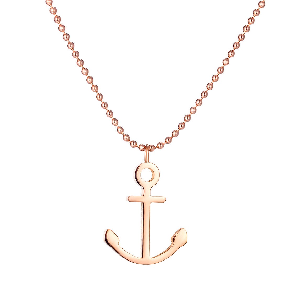 Necklace AG-SS-N10186 Minimalist Voyage anchor Stainless steel Rose Gold necklace factory prices for men & women