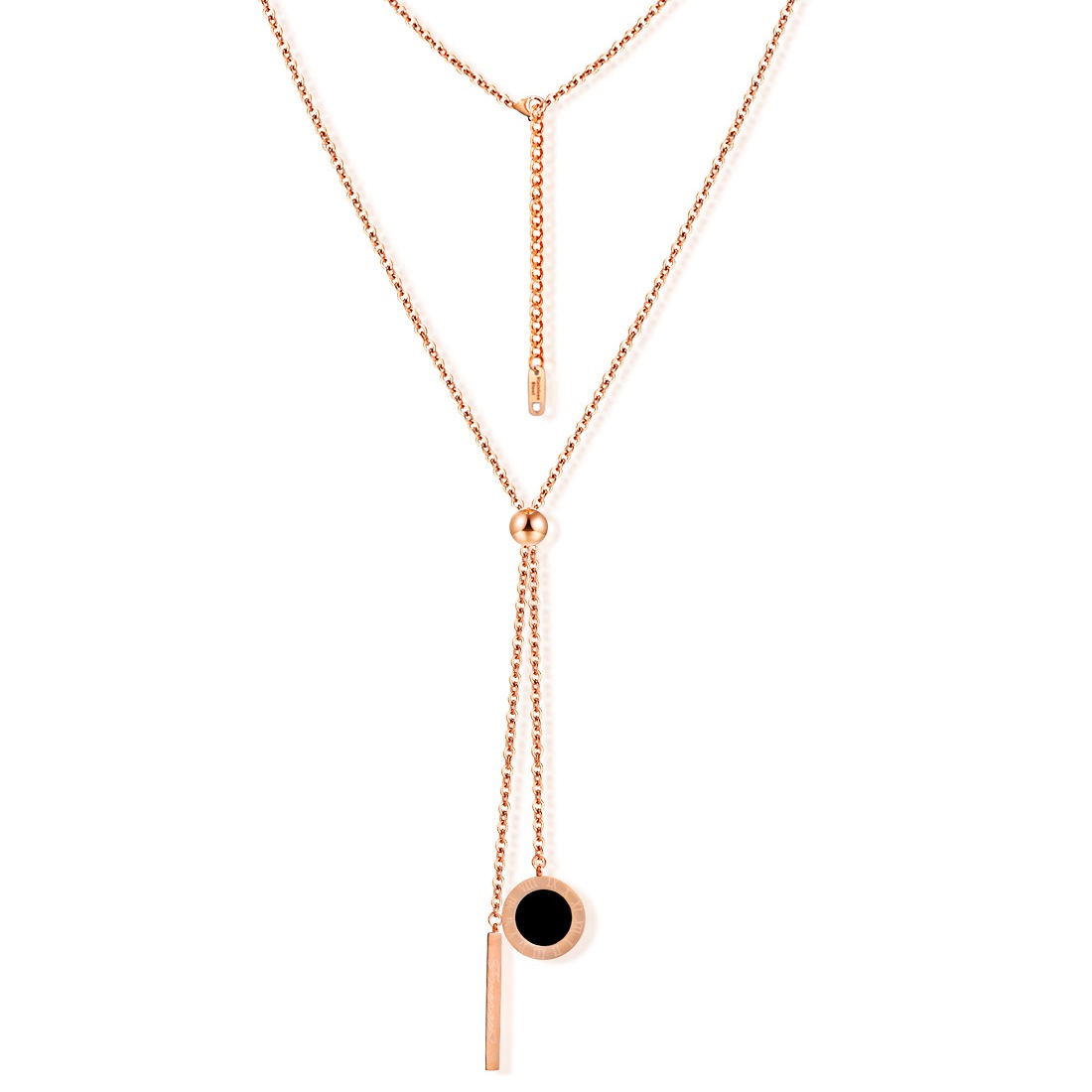 Necklace AG-SS-N10184 Minimalist Fresh shell Layered Stainless steel Rose Gold necklace Daily Low Price for Women & Girls