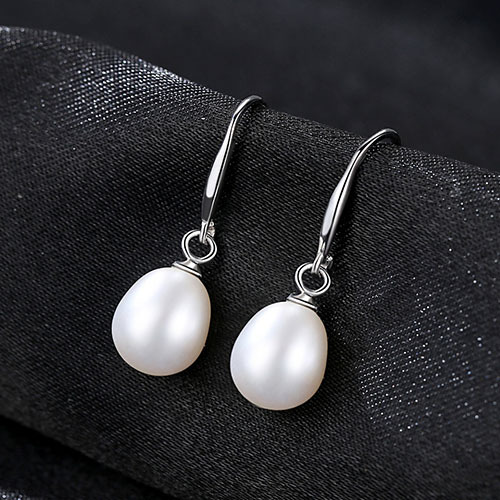 Earrings AGE-Y21358 Minimalist Freshwater Pearl Water Drop Small MOQ 925 Silver Earrings Charm beauty Women Jewelry Manufacturer