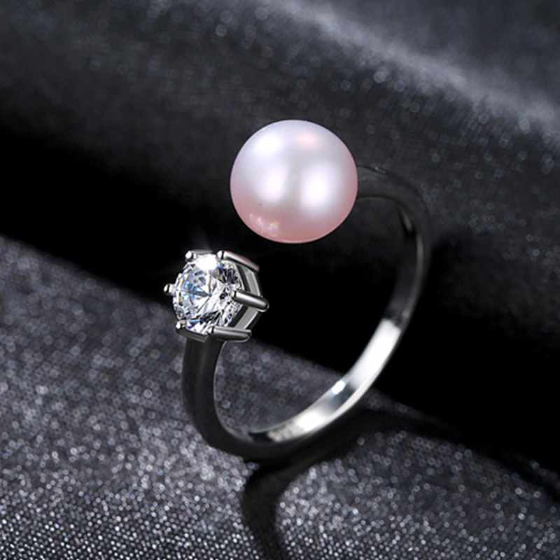 Minimalist Freshwater Pearl 925 Sterling Silver Rings Beauty Women Gift Jewelry Manufacturer Small MOQ