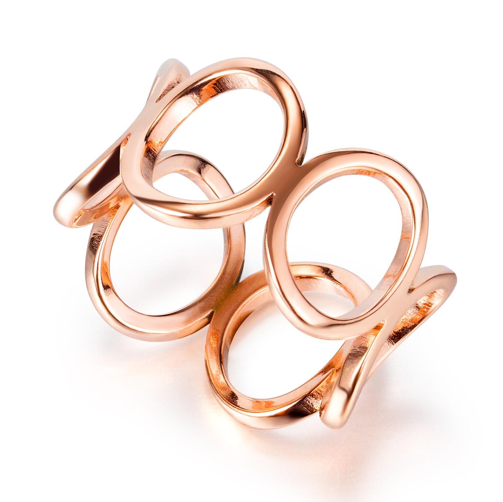 Rings AG-SS-R70141 Stylish personality Minimalist K Gold Plated Stainless Steel Rings Women Fashion Jewelry Wholesale