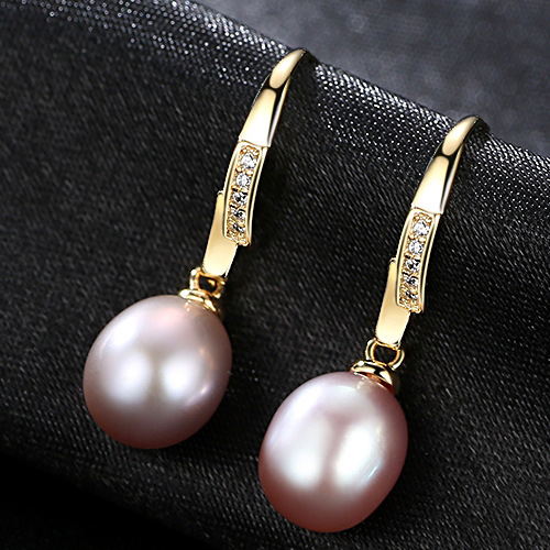 Earrings AGE-Y21446 Romantic Freshwater Pearl 925 Sterling Silver Hoop Earrings Beauty Women Gift Jewelry Factory Price