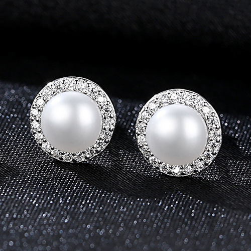 Earrings AGE-Y21448 Romantic Freshwater Pearl 925 Sterling Silver stud Earrings Beauty Women Gift Jewelry Factory Price