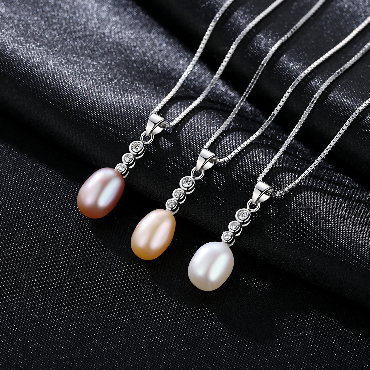 Necklace AGN-Y11044 High End 925 Silver Fresh Pearl Zircon pandent necklace jewelry Trendy Gift Fashion Jewelry for woman