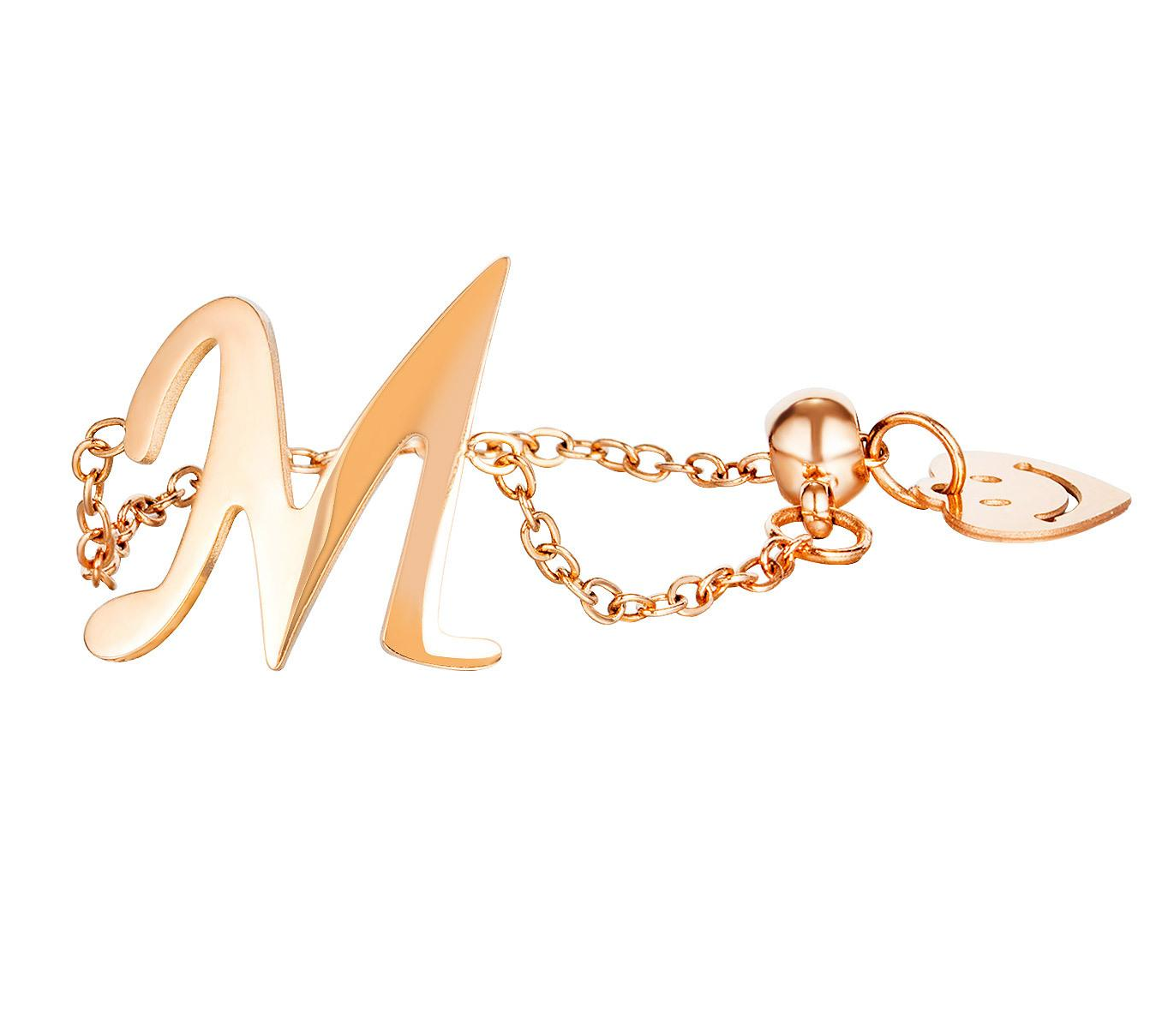 New arrival LetterM K Gold Plated Stainless Steel Chain Rings Fashion Beautyt Gift Jewelry Wholesale AG JEWELRY