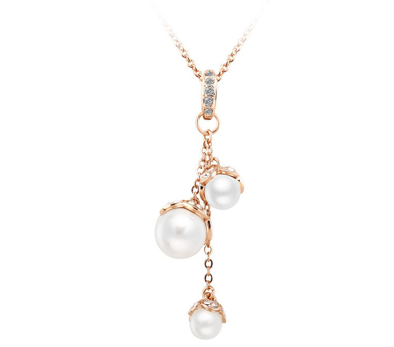 Factory Price Beautiful Hanging Fresh Pearl Gold Plated Necklace Fashion Women Gift Jewelry manufacture