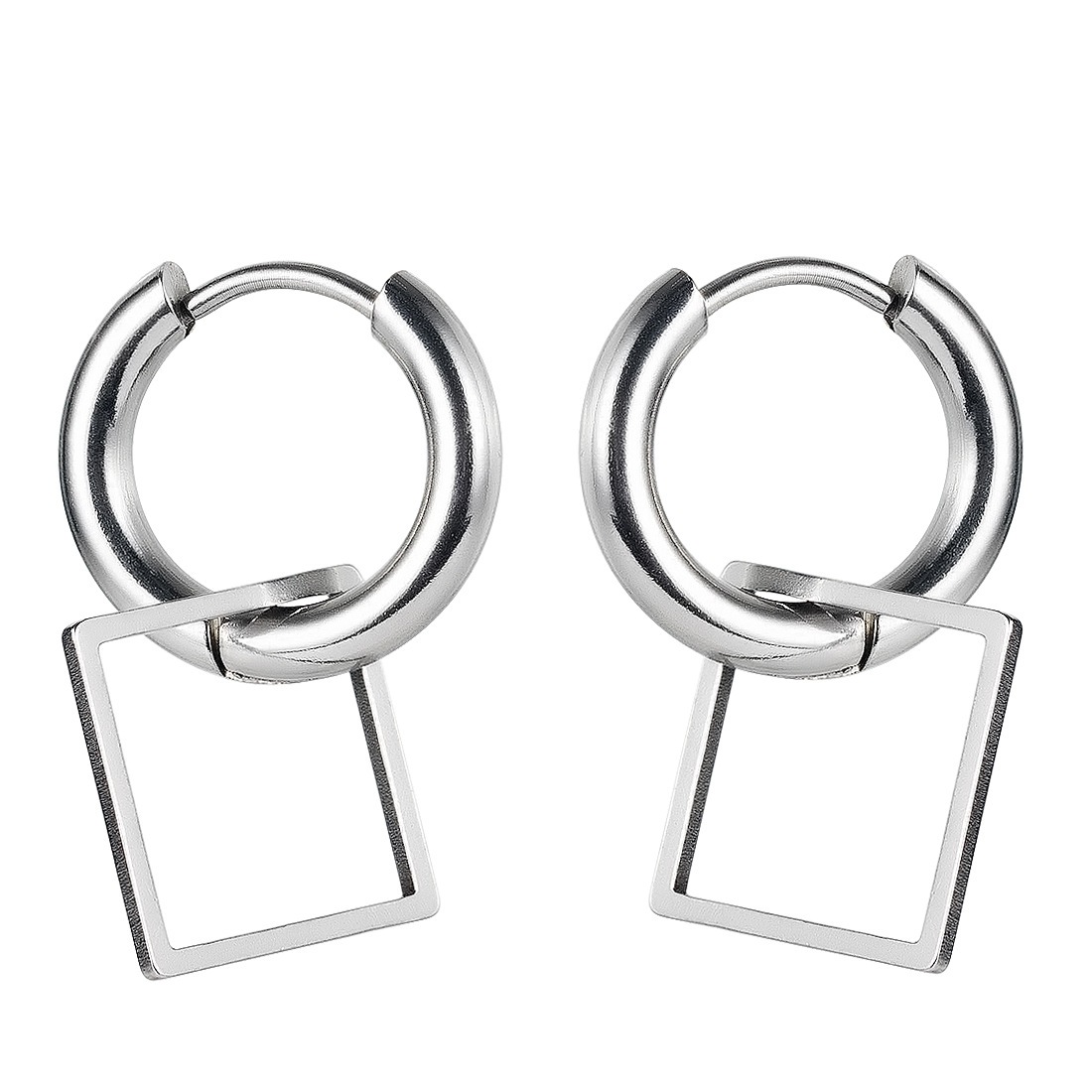 Factory Price Geometric Silver Plated Stainless Titanium Steel Loop Hoop Earrings Fashion Gift ornament Manufacture