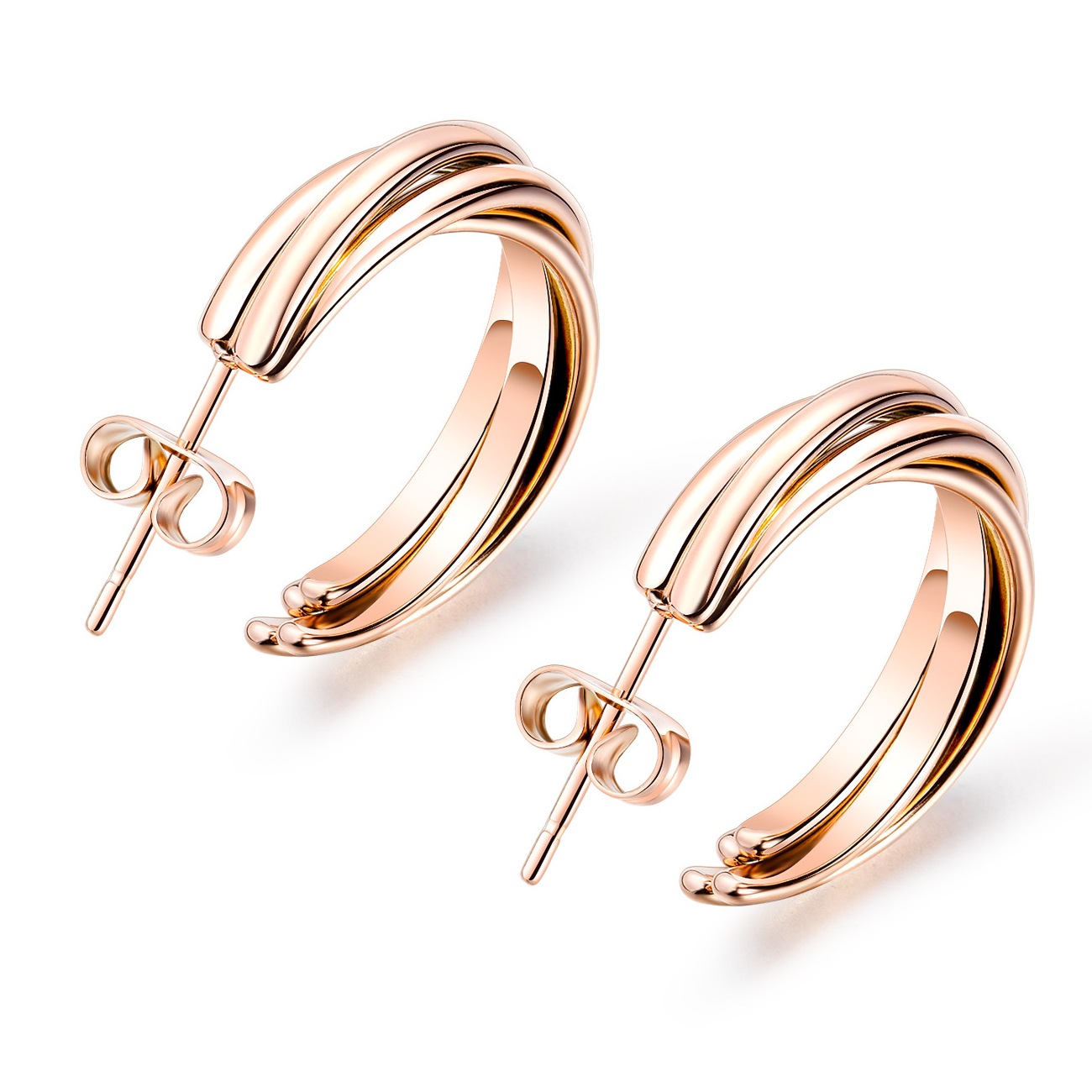 Factory Price Classic Thread Gold Plated Stainless Titanium Steel Loop Earrings Beauty Fashion Gift ornament Manufacture