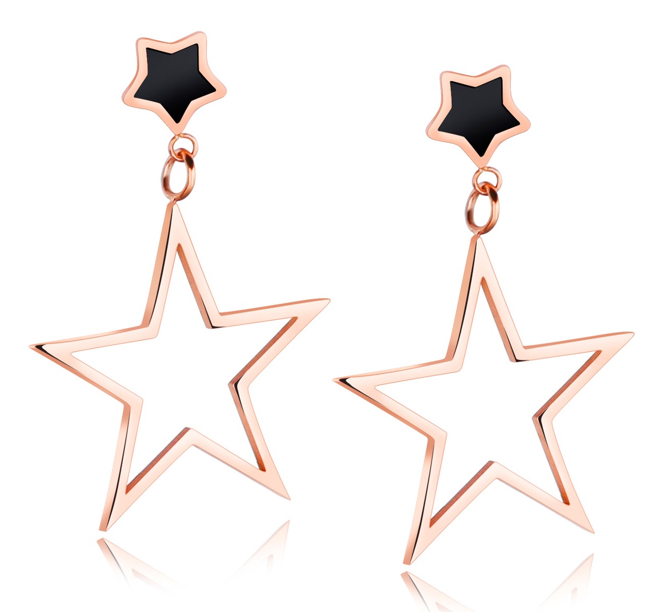 Factory Price Charm STAR Gold Plated Stainless Titanium Steel stud Earrings Beauty Fashion Gift ornament Manufacture