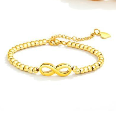 Factory Price New Double Circle Beaded Gold Plated Stainless Titanium steel Bracelet Fashion Party Gift Jewelry Manufacture