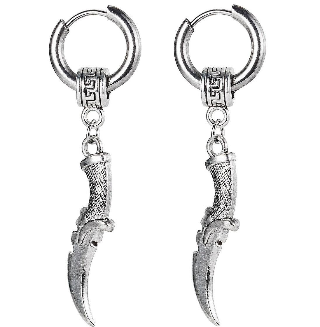 Factory Price New arrival Dagger Silver Plated Stainless Titanium Steel Hoop Earrings Fashion Gift ornaments Manufacture