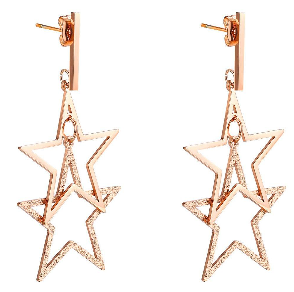 Factory Price Star pendant Gold Plated Stainless Titanium Steel stud Earrings Beauty Fashion Gift ornament Manufacture