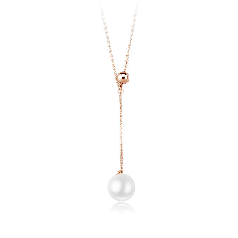 Fast delivery Minimalist Drop design Fresh Pearl Gold Plated Pendant Necklace New arrival Fashion Women Gift Jewelry manufacture
