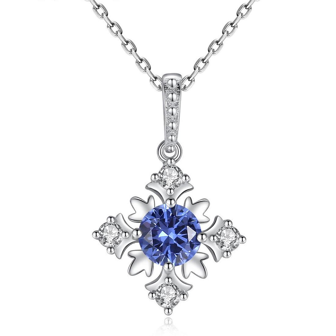 Fast delivery Fashion Snowflake Austrian Crystal CZ 925 Sterling Silver pendant Necklace Beautiful Gift Jewelry for woman