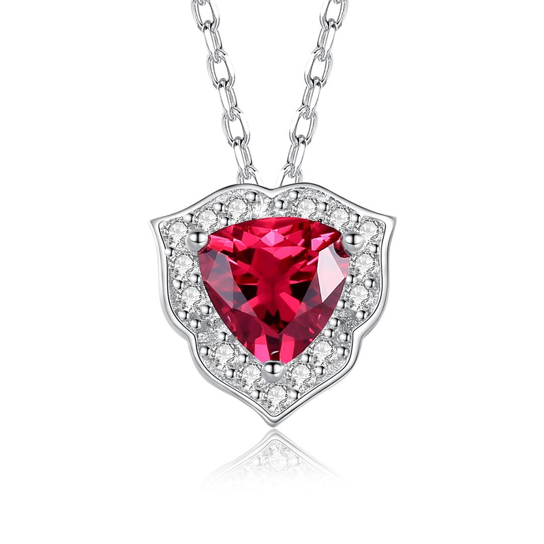 Fast delivery Beautiful Wine Red Austrian Crystal 925 Sterling Silver pendant Necklace Fashion Gift Jewelry for lady woman