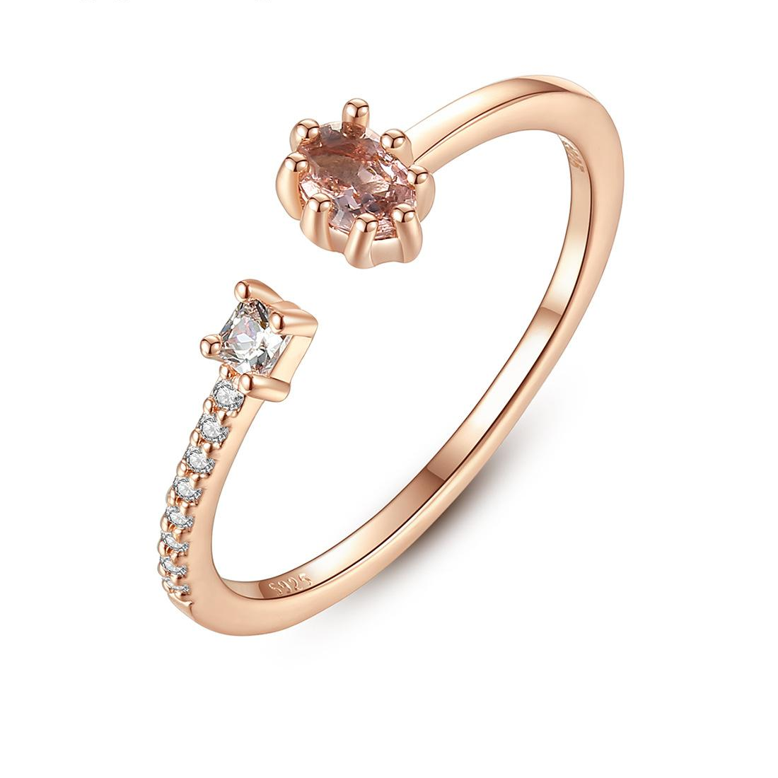 Fast delivery Fashion Resizable Austrian Crystal 925 Sterling Silver Rose Gold plated Rings Beautiful Gift Jewelry for woman