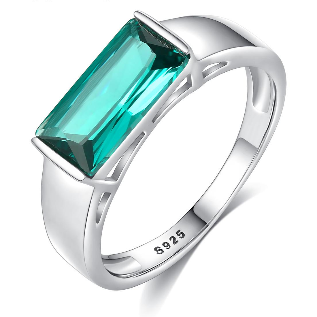 Fast delivery Fashion Emerald Austrian Crystal Zircon 925 Sterling Silver Rings Beautiful Gift Jewelry for woman