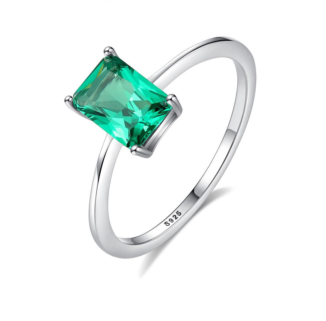 Fast delivery Emerald Green Austrian Crystal Zircon 925 Sterling Silver Rings Beautiful Fashion Gift Jewelry for woman