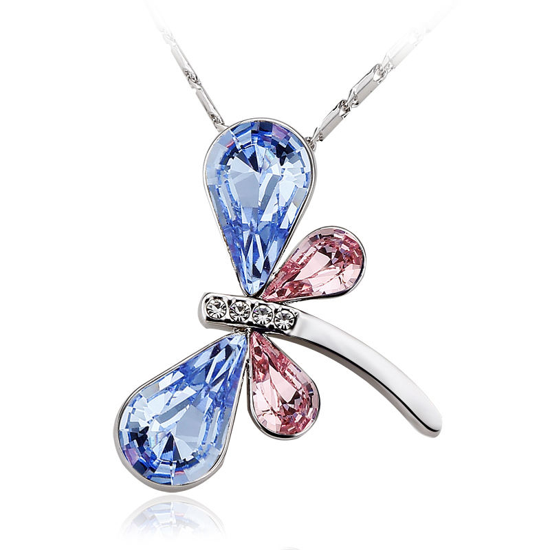 AG10902 Beautiful Butterfly Austrian Rhinestone pendant necklace Fashion Trendy Gift Fashion Jewelry for woman