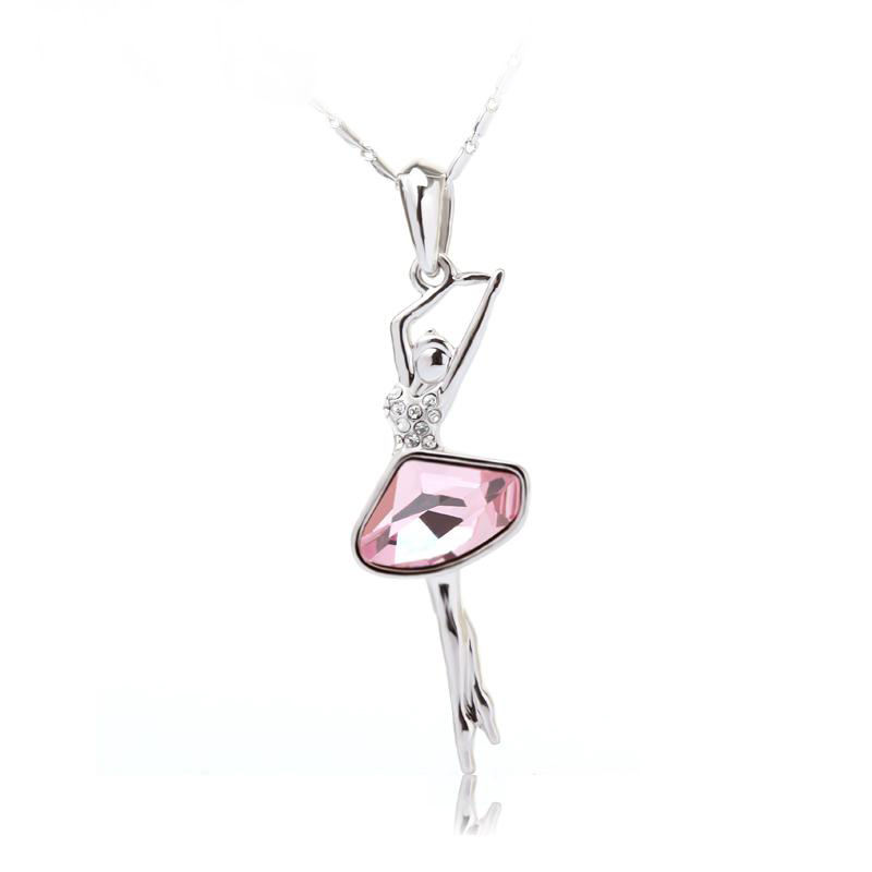 AG10017 Austrian Rhinestone Dancing girl necklace Trendy Gift Fashion Jewelry for woman and Girls