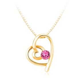 Small MOQ Heart Design Austrian Crystal Pendant Necklace Fashion Gift Premium Jewelry for women Wholesale