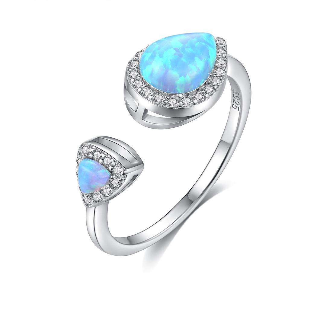 Small MOQ Royal Drop-shaped Opal stone 925 Sterling Silver Rings Beautiful Fashion Gift Jewelry for woman Girls Y70363