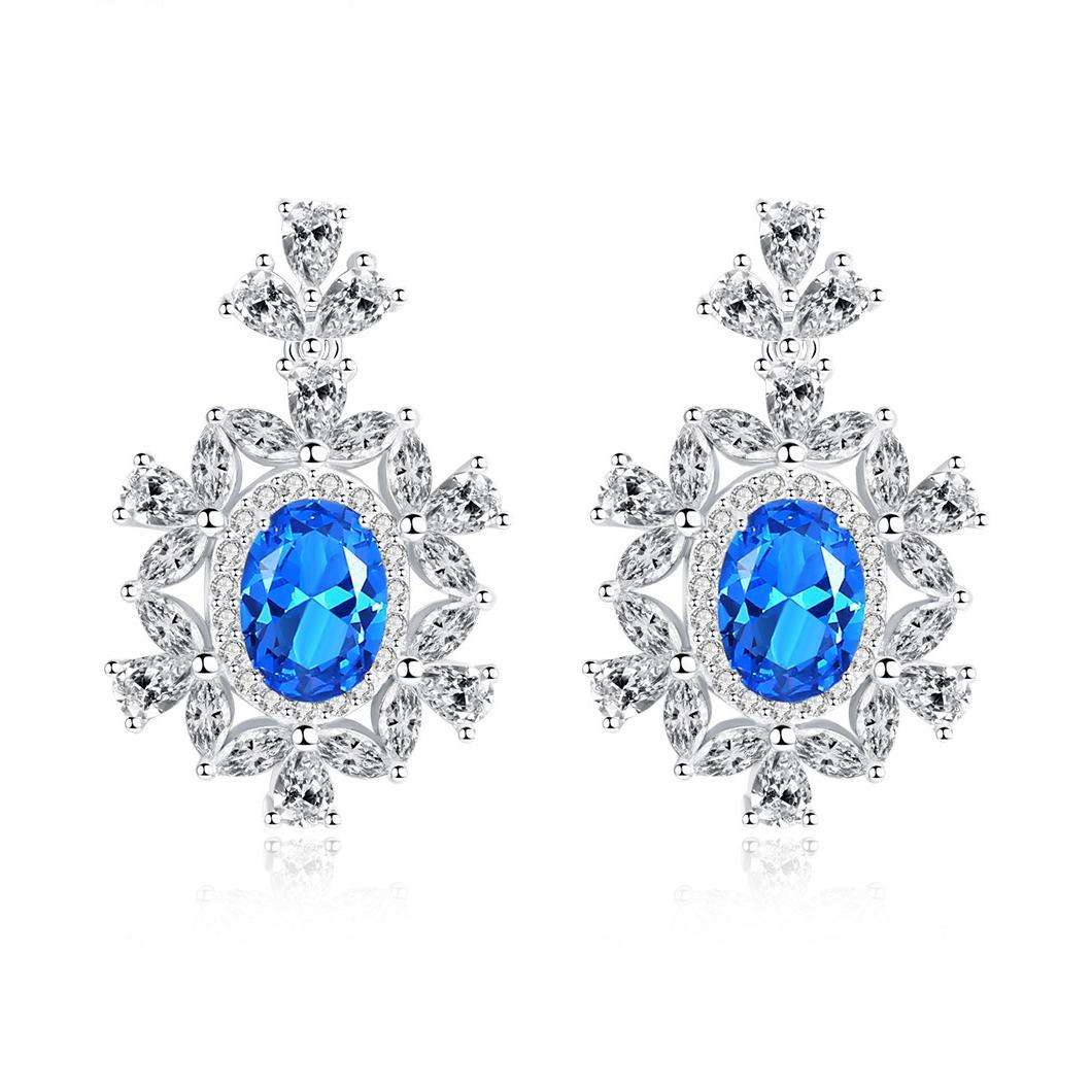 Small MOQ Royal Crown Austrian Crystal 925 Sterling Silver stud Earrings Beautiful Fashion Gift Jewelry for woman Y21216