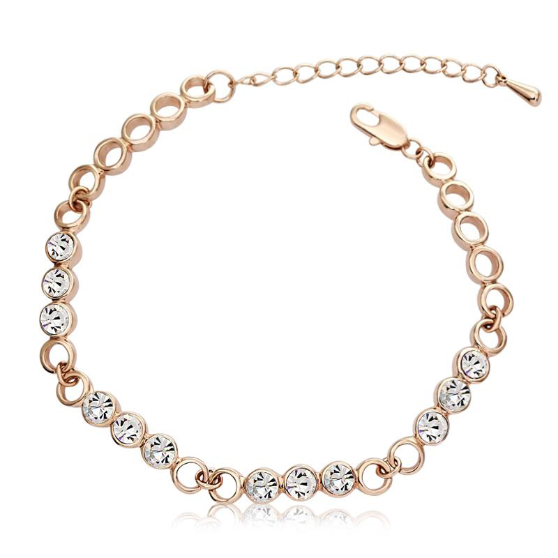 Factory price Fashion Austrian Crystal Gold Plated Bracelet Beautiful Gift Jewelry For woman Office Party Dating Bracelet 30190