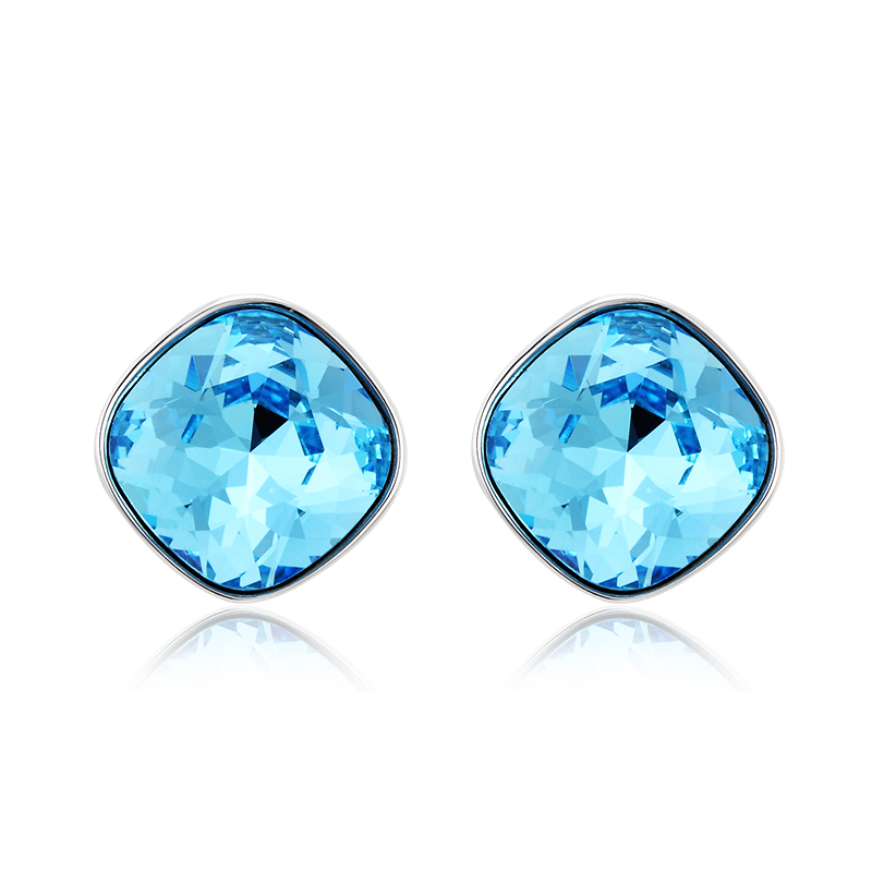 Small MOQ Trendy Square Austrian crystal stud Earrings Fashion Beautiful Gift Jewelry for Women 20376