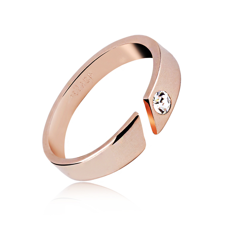 Small MOQ Lovers Minimalist Fashion Austrian Crystal Gold plated Alloy rings European and American Beautiful Gift Jewelry 40044