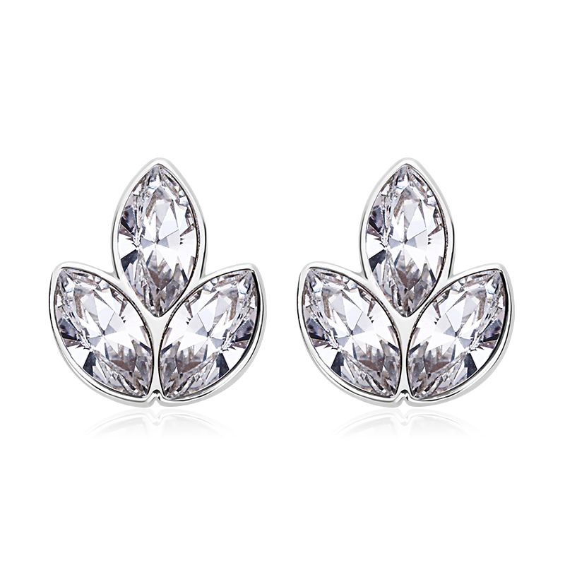 High quality CLOVER Trendy Austrian crystal stud Earrings Fashion Beautiful Gift Jewelry for Women 26015