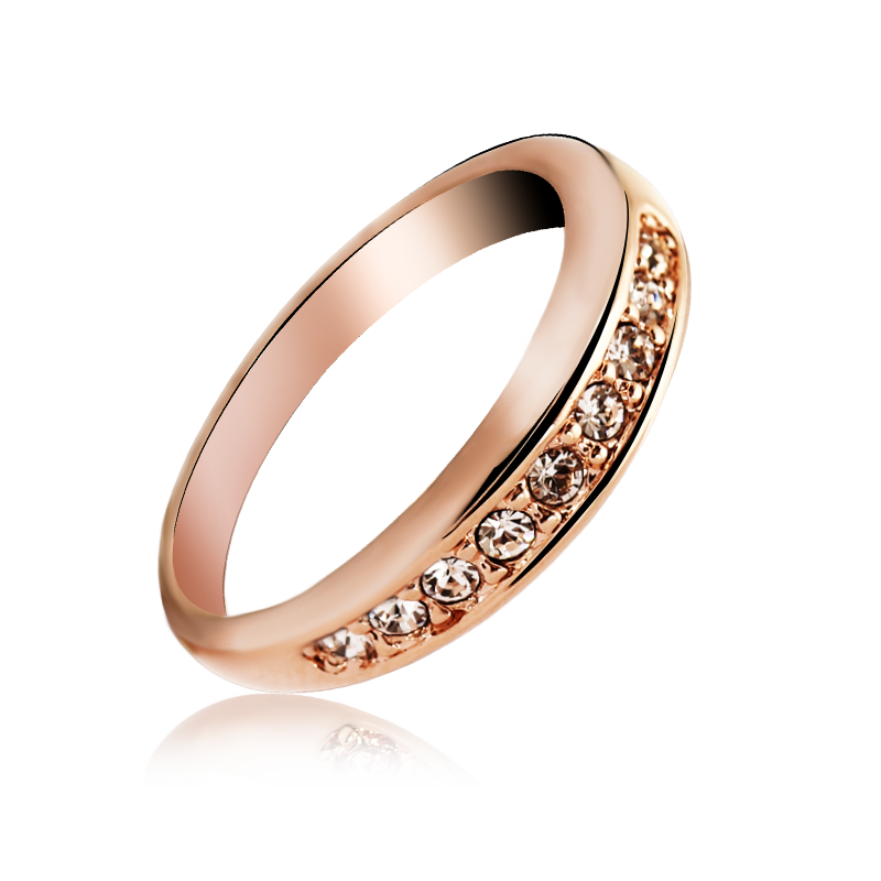 Small MOQ Personality Fashion Austrian Crystal Gold plated Alloy rings European and American Jewelry Beautiful Gift Jewelry 40073