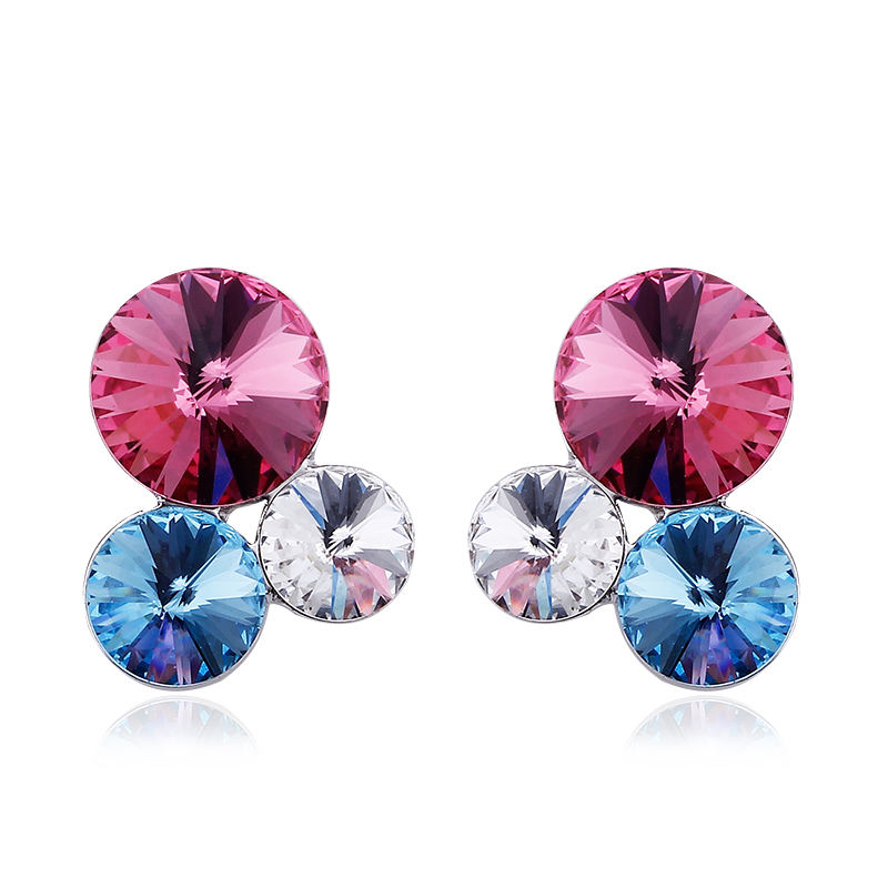 Factory price Color Balloon Trendy Austrian crystal stud Earrings Fashion Beautiful Gift Jewelry for Women Dating Party Jewelry 20764