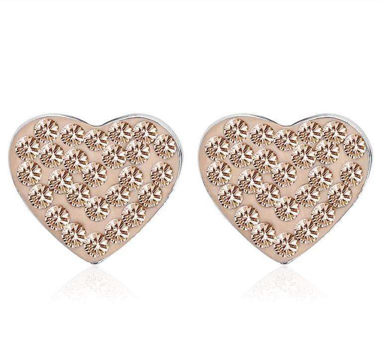 Factory price Full Austrian crystal Heart Shape stud Earrings Fashion Jewelry For Women Beautiful Dating Party Gift Jewelry 26038
