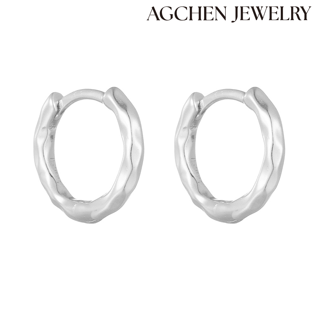 AGCEHN  S925 Sterling Silver Cute Round Textured Earrings high-grade niche Europe and the United States jewelry earrings women AGKE2614