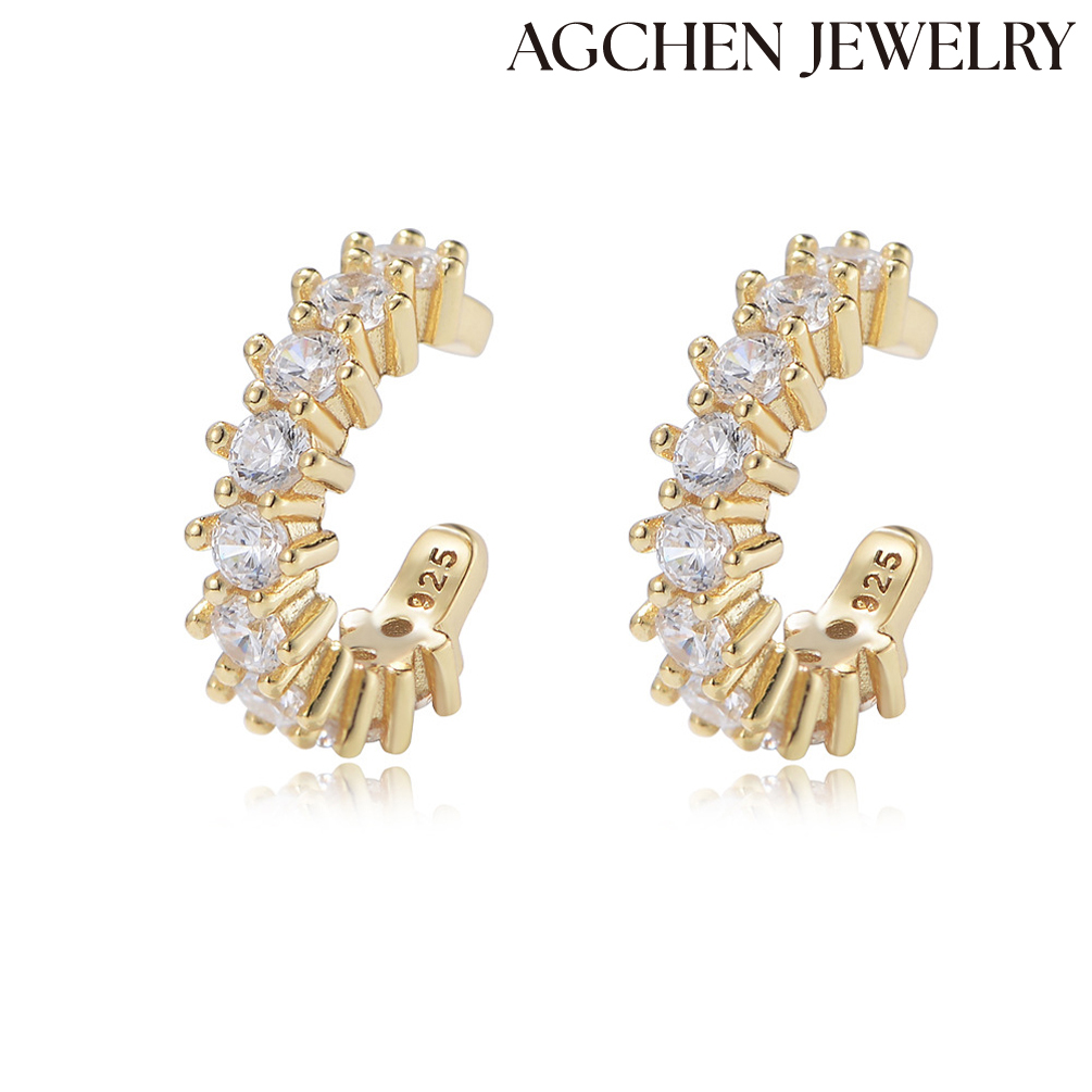 AGCEHN  European and American hot-selling  S925 Sterling Silver Fashion Cubic Zirconia Earrings manufacturers custom AGKE3357