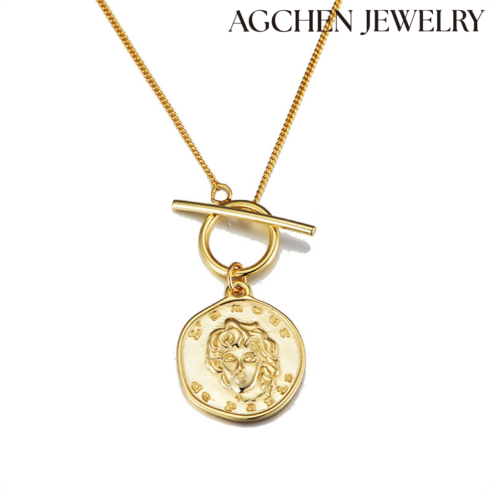 AGCHEN Vint AGe Portrait Pendant S925 Sterling Silver Necklace high-grade niche Europe and the United States jewelry necklace man AGDN1191